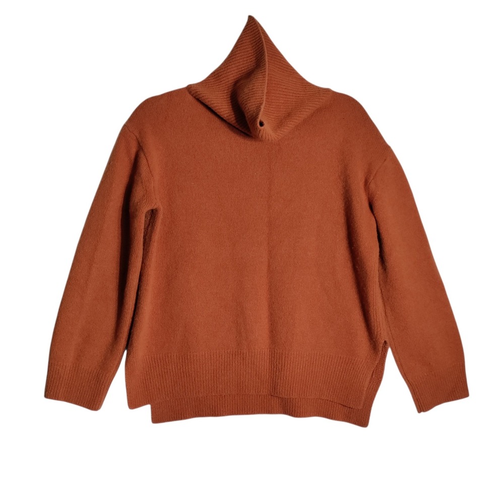 Mijeong Park Rust Orange Wool Cashmere Turtleneck Sweater FDK407 Small